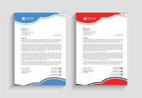 Modern unique corporate colorful stylish new business letterhead design vector