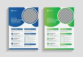 modern creative corporate business flyer template vector design with blue and green color.