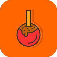 Caramel Apple Vector Icon Design