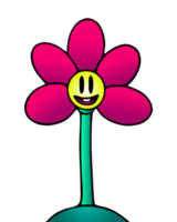 neon leende blomma teckning png