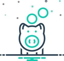 mix icon for piggy bank vector