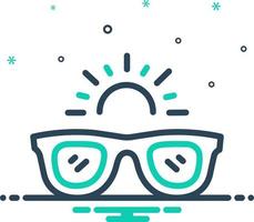 mix icon for sunglasses vector