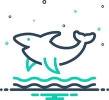 mix icon for shark vector