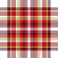 Plaid check pattern in orange and red colors. Seamless fabric texture. Tartan textile print. vector