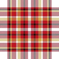 Plaid check pattern in orange and red colors. Seamless fabric texture. Tartan textile print. vector