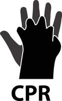 Cpr Hands only icon on white background. Cpr sign. flat style. vector