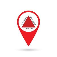 Map pointer with state Minas Gerais. Vector illustration.