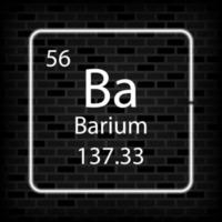 Barium neon symbol. Chemical element of the periodic table. Vector illustration.