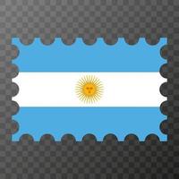 Postage stamp with Argentina flag. Vector illustration.