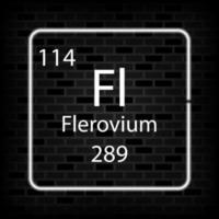 Flerovium neon symbol. Chemical element of the periodic table. Vector illustration.