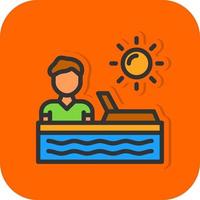 Sunbathing Vector Icon Design