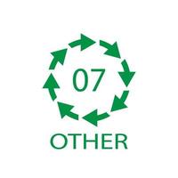 OTHER 07 recycling code symbol. Plastic recycling vector polyethylene sign.