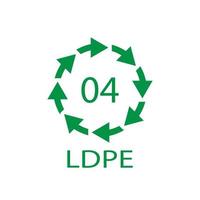 LDPE 04 recycling code symbol. Plastic recycling vector low density polyethylene sign.