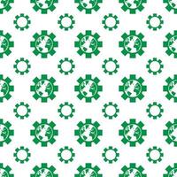 Ecology gear pattern. Green world with eco friendly concept idea. vector