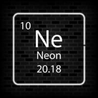 Neon neon symbol. Chemical element of the periodic table. Vector illustration.