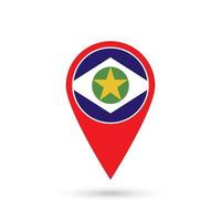 Map pointer with state Mato Grosso. Vector illustration.