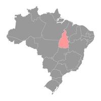 Tocantins Map, state of Brazil. Vector Illustration.