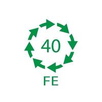 Plastic recycling symbol FE 40, Wrapping Plastic. Vector Illustration