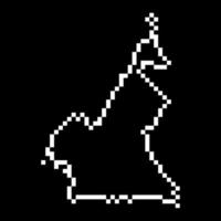 Pixel map of Cameroon. Vector illustration.
