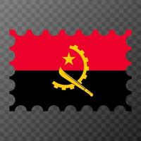 gastos de envío sello con angola bandera. vector ilustración.