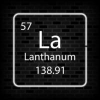 Lanthanum neon symbol. Chemical element of the periodic table. Vector illustration.