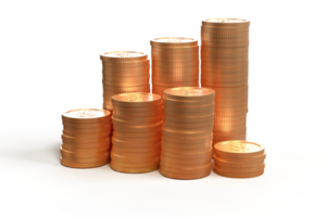 3d render dólar moeda, ouro estilo, transparente png