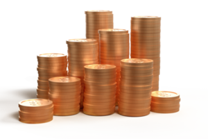 3d render dólar moeda, ouro estilo, transparente png