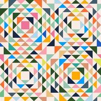 Mid-century geometric abstract pattern with simple shapes and colorful palette for web design, business card, invitation, poster, textile print. vector