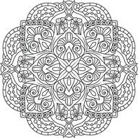 Mandala vector line art, coloring page book for adults