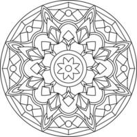 Circle mandala vector line art, coloring page book for adults