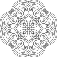 Floral mandala coloring page for adults