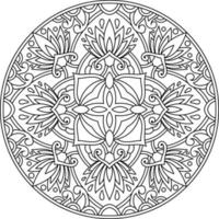 Circle Mandana coloring page book for adults vector