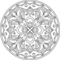 Rounded Floral pattern coloring page for adults