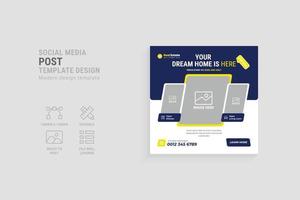 Creative real estate advertising social media post vector