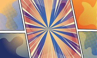 Frame Abstract Comic Style Background with Halftone Element vector