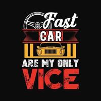 diseño de camiseta de coche vector