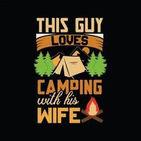 Camping T-shirt Design vector