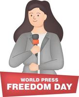 world press freedom day opinion flat character vector business may speech media news online speak