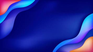 Abstract Colorful Gradient blue orange liquid Wave Background vector