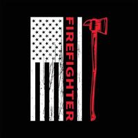 Firefighter T-shirt Design vector