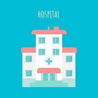 ciudad hospital edificio en plano estilo. vector ilustración.