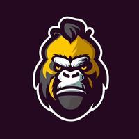 Gorilla head mascot logo vector illustration template for sport team.