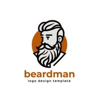 Beard man logo template vector icon illustration design isolated on white background