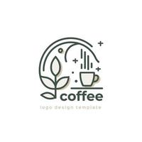café logo modelo vector icono ilustración diseño. café tienda logotipo concepto