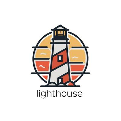 Lighthouse logo. Lighthouse icon. Lighthouse logotype.