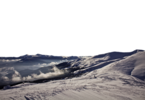 ski pistes plus de des nuages dans l'hiver isolé png photo avec transparent Contexte. haute qualité Couper en dehors scène élément. réaliste image recouvrir pour site Internet conception, mise en page, social médias