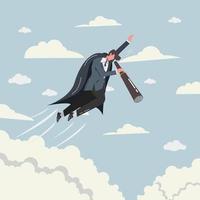 Businessman flying in the sky as a superhero illustration vector