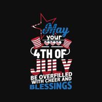 4th July T-shirt Design vector