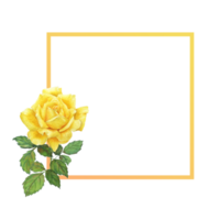 en ram av gul ros akvarell png
