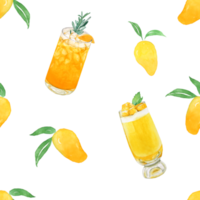 mango smoothie, mango dryck meny vattenfärg png